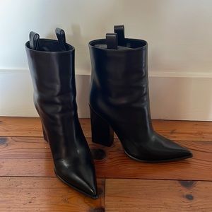 Celine Black Heeled Boots.